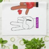 TEMPERATUR-FRIEDENSLiebePENGUINS ASL Geschirrtuch (Gefaltet)