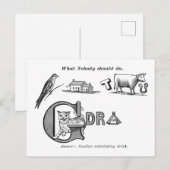 "Temperenz-Rebus" Postkarte (Vorne/Hinten)