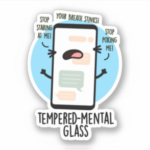 Temperierender Glass Funny Handy Pun Aufkleber