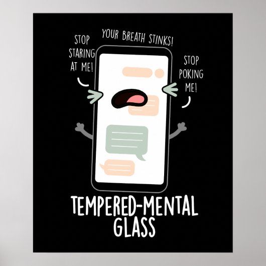 Temperiert Glas Funny Handy Pun Dark BG Poster (Vorne)