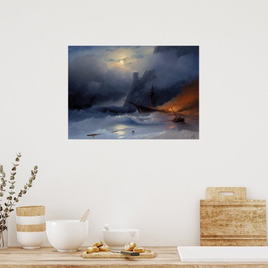 Tempest, 1855 Ivan Aivazovsky Poster (Küche)