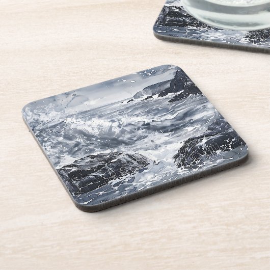 Tempest an der walisischen Küste Getränkeuntersetzer (Linke Seite)