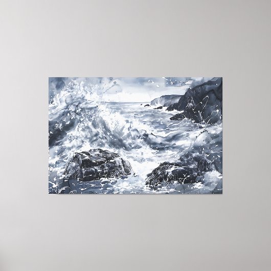 Tempest an der walisischen Küste Leinwanddruck (Vorderseite)