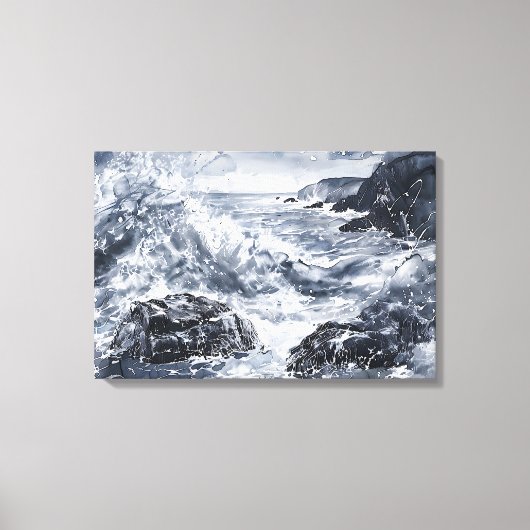 Tempest an der walisischen Küste Leinwanddruck (Vorderseite)