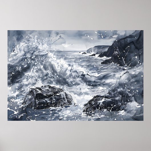 Tempest an der walisischen Küste Poster (Vorne)