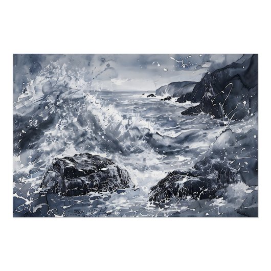 Tempest an der walisischen Küste Poster (Vorderseite)