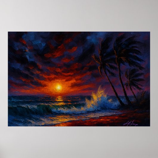 Tempest Ember Seascape Poster (Vorne)