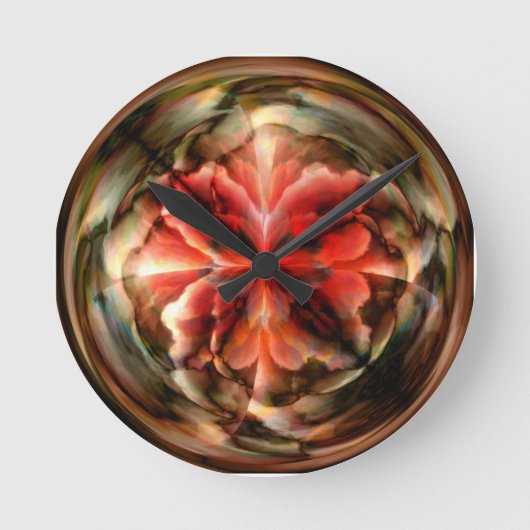 Tempest II (rot) Runde Wanduhr (Vorderseite)