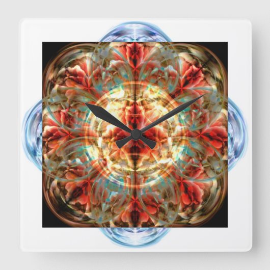 Tempest III Quadratische Wanduhr (Vorderseite)