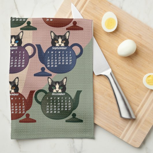 Tempest in einem Teekätzchen Katzenkatze Niedlich Geschirrtuch (Viertel Falte)