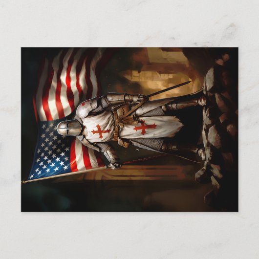 Templar American Knight Postkarte (Vorderseite)