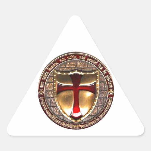 TEMPLAR COIN. DREIECKIGER AUFKLEBER (Vorderseite)