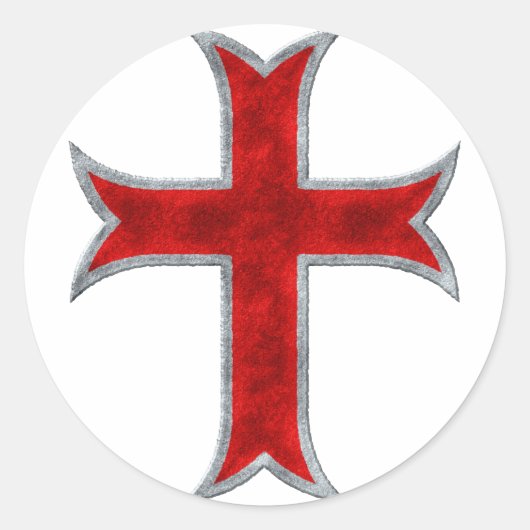 Templar Cross Runder Aufkleber (Vorderseite)