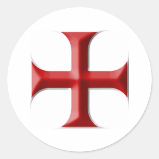 Templar Cross Runder Aufkleber (Vorderseite)