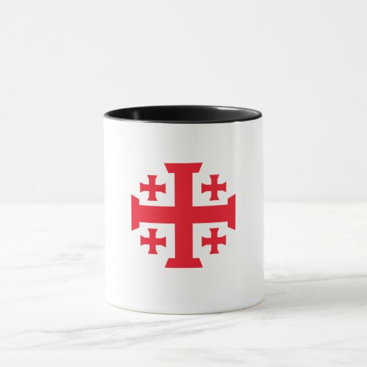 Templar Crusader Jerusalem Cross Coffee Mug Tasse (Zentrum)
