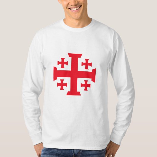 Templar Jerusalem Cross Men's Long Sleeve Tee (Vorderseite)