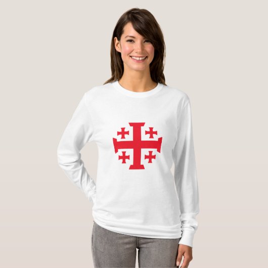 Templar Jerusalem Cross Women's Long Sleeve Tee (Vorne ganz)