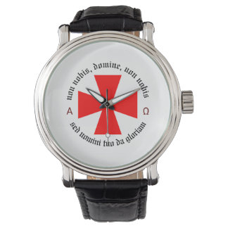 Templar Knight Alpha-Omega Non Nobis Domine Armbanduhr