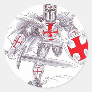 Templar Knight Art Runder Aufkleber