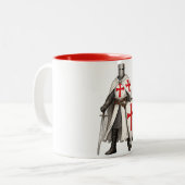 Templar Knight Crusader Coffee Mug Zweifarbige Tasse (Vorderseite Links)