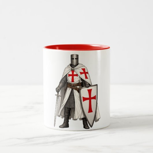 Templar Knight Crusader Coffee Mug Zweifarbige Tasse (Mittel)