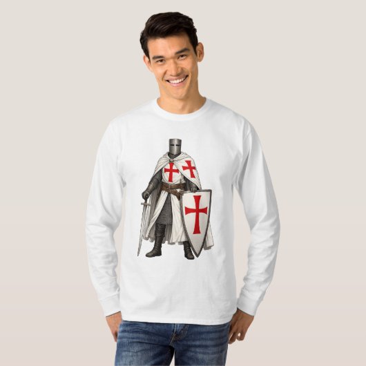 Templar Knight Crusader Men's Long Sleeve Tee (Vorne ganz)