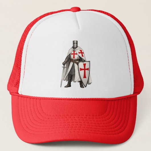 Templar Knight Crusader Trucker Hat Truckerkappe (Vorderseite)