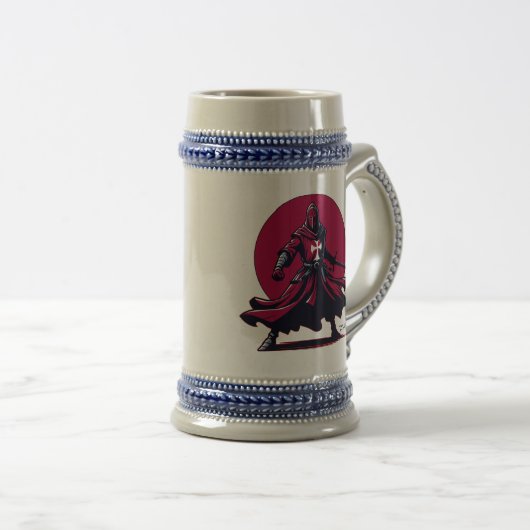 Templar Knight Custom Minimalistisch Design Bierglas (VorderseiteRechts)