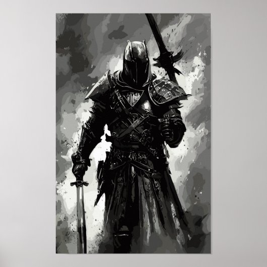 Templar Knight Der Kreuzfahrer / abstrakter Kriege Poster (Vorne)
