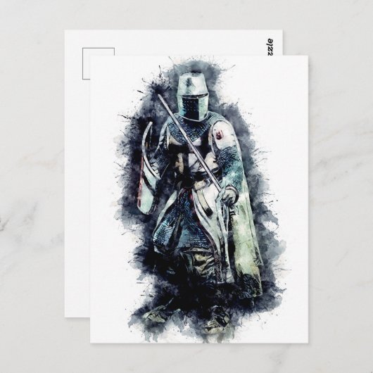 Templar Knight Der Kreuzfahrer Heldenkrieger Postkarte (Vorne/Hinten)