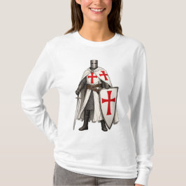 Templar Knight Kreuzritter Damen Langarmshirt T-Shirt