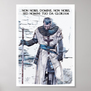 Templar Knight Motto abstraktes Portrait Poster