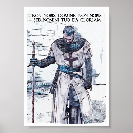 Templar Knight Motto abstraktes Portrait Poster (Vorne)