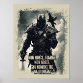 Templar Knight Motto Der Kreuzfahrer Zitat Poster (Vorne)