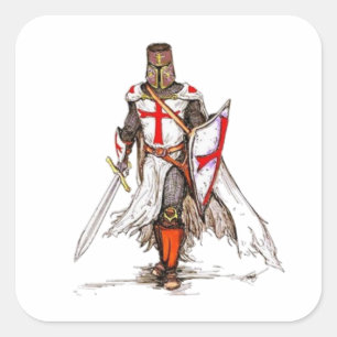 Templar Knight Quadratischer Aufkleber