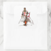 Templar Knight Quadratischer Aufkleber (Tasche)