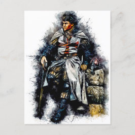 Templar Knight / The crusader / Watercolor Art Postkarte
