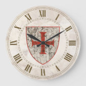 Templar Kreuz, beunruhigt Große Wanduhr (Vorderseite)