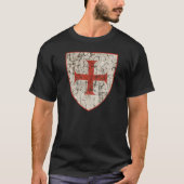 Templar Kreuz, beunruhigt T-Shirt (Vorderseite)