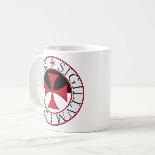 Templar Kreuz und Tempel-Siegel-Tasse Kaffeetasse (Vorderseite Links)