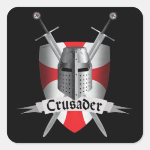 Templar - Kreuzfahrerwaffen Quadratischer Aufkleber