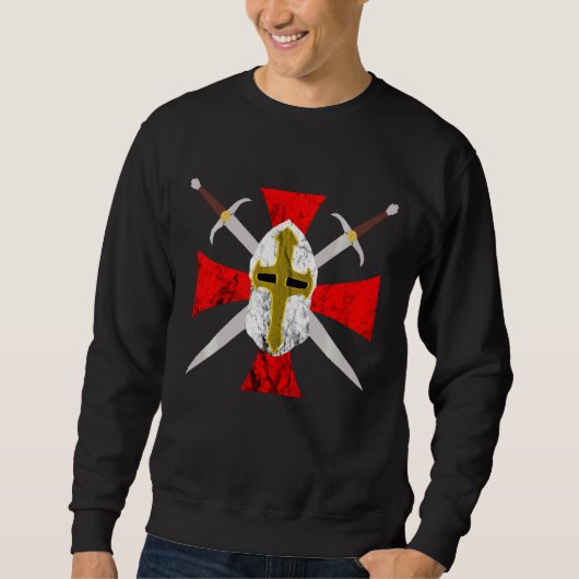 Templar Kreuzritter Kreuzcode Symbol Medieva Sweatshirt (Vorderseite)