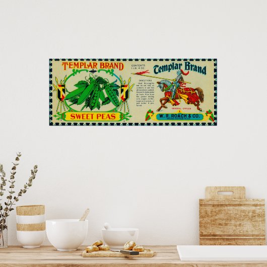 Templar Peas LabelGrand Rapids, MI Poster (Küche)