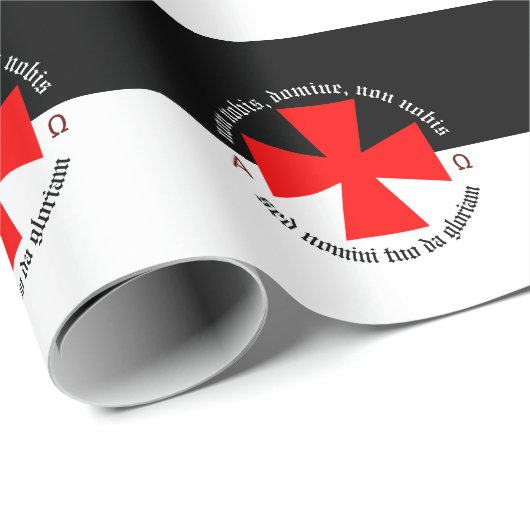 Templar Ritter Alpha Omega Non-Nobis Domine Geschenkpapier (Rolleneckpunkt)