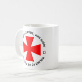 Templar Ritter Alpha Omega Non-Nobis Domine Kaffeetasse (Vorderseite Links)