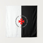 Templar Ritter Alpha Omega Non-Nobis Domine Wandteppich (Vorderseite (Horizontal))