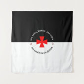 Templar Ritter Alpha Omega Non-Nobis Domine Wandteppich (Vorderseite)