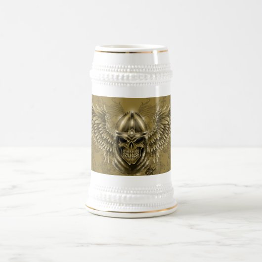 Templar Ritter-gotischer mittelalterlicher Schädel Bierglas (Mittel)