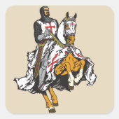 Templar Ritter Quadratischer Aufkleber (Vorderseite)