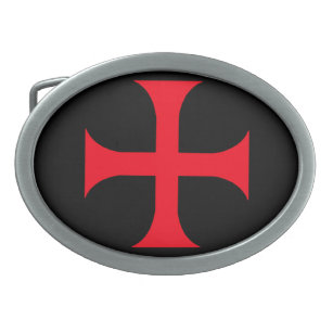 Templar rotes Kreuz Ovale Gürtelschnalle
